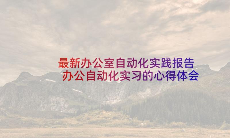 最新办公室自动化实践报告 办公自动化实习的心得体会(实用5篇)