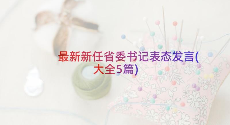 最新新任省委书记表态发言(大全5篇)