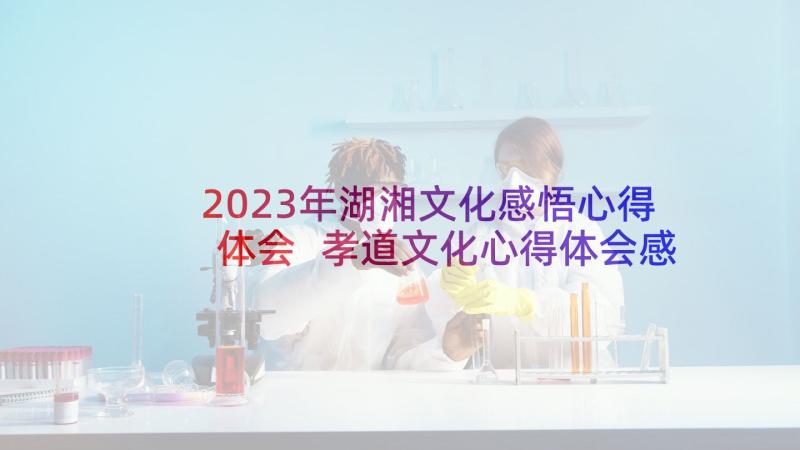2023年湖湘文化感悟心得体会 孝道文化心得体会感悟(优质7篇)
