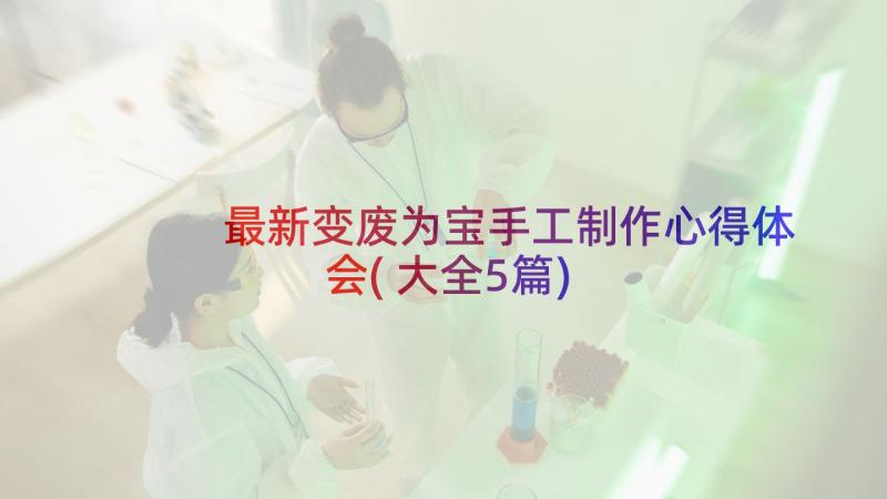 最新变废为宝手工制作心得体会(大全5篇)