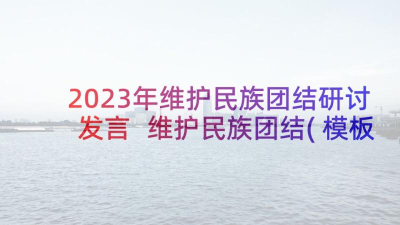 2023年维护民族团结研讨发言 维护民族团结(模板8篇)