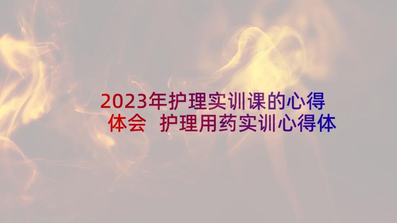 2023年护理实训课的心得体会 护理用药实训心得体会(优秀10篇)