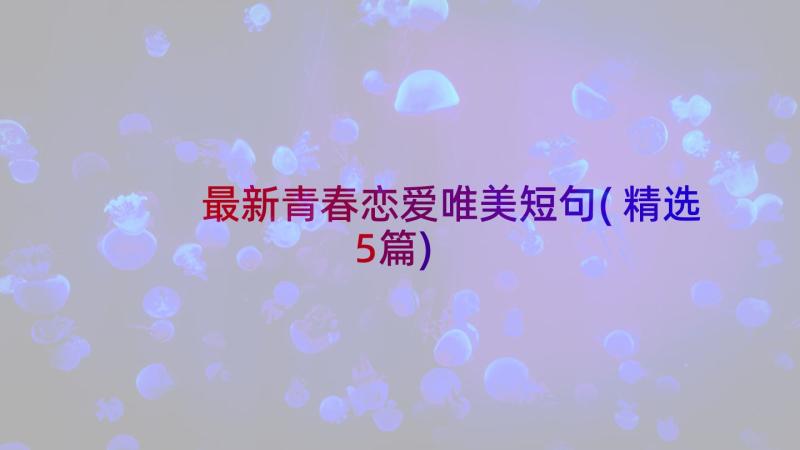 最新青春恋爱唯美短句(精选5篇)