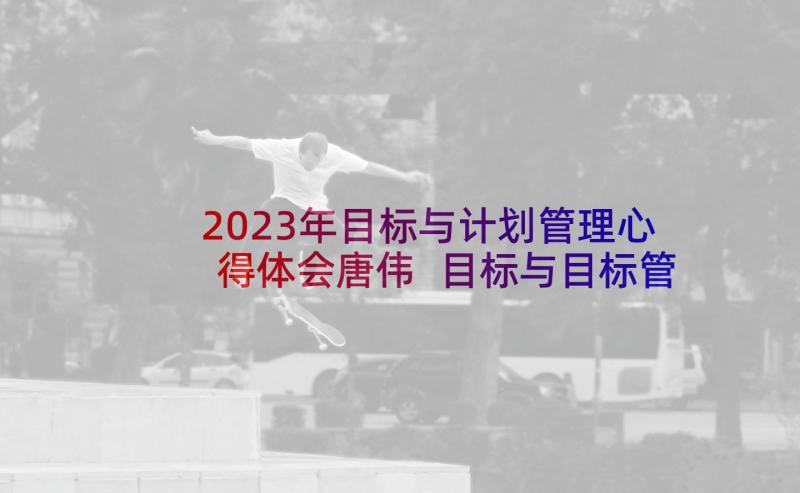 2023年目标与计划管理心得体会唐伟 目标与目标管理心得体会(优质6篇)