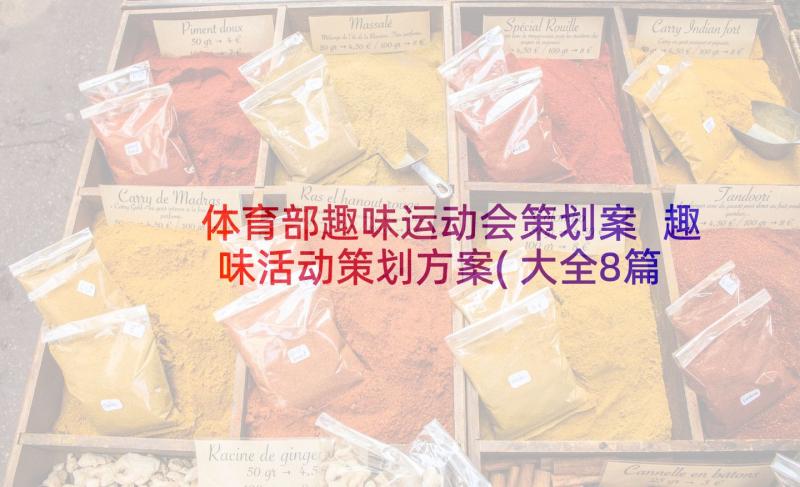 体育部趣味运动会策划案 趣味活动策划方案(大全8篇)