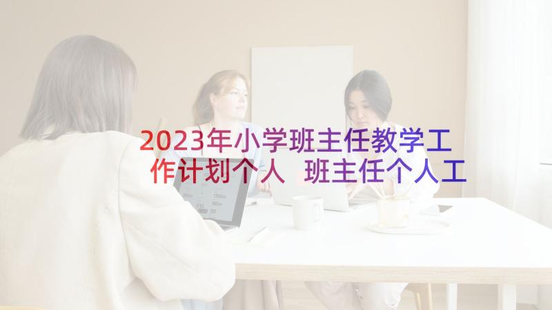 2023年小学班主任教学工作计划个人 班主任个人工作计划(实用7篇)