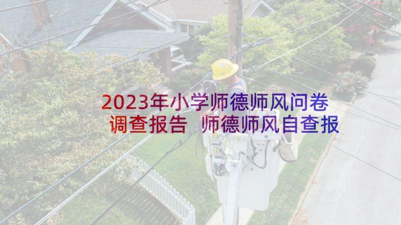 2023年小学师德师风问卷调查报告 师德师风自查报告小学(优质9篇)