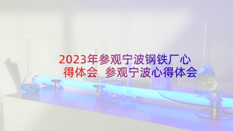 2023年参观宁波钢铁厂心得体会 参观宁波心得体会(模板5篇)