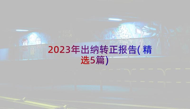 2023年出纳转正报告(精选5篇)