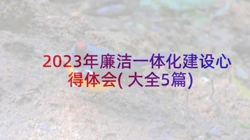 2023年廉洁一体化建设心得体会(大全5篇)