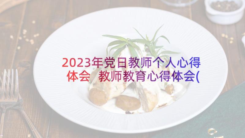 2023年党日教师个人心得体会 教师教育心得体会(大全9篇)