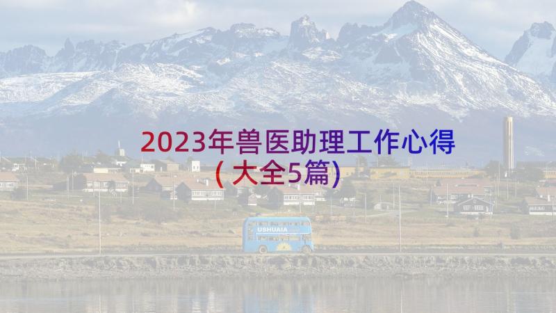 2023年兽医助理工作心得(大全5篇)