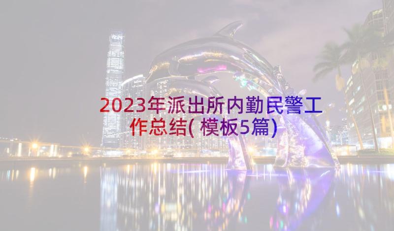 2023年派出所内勤民警工作总结(模板5篇)