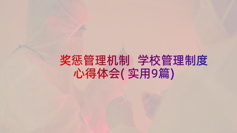 奖惩管理机制 学校管理制度心得体会(实用9篇)