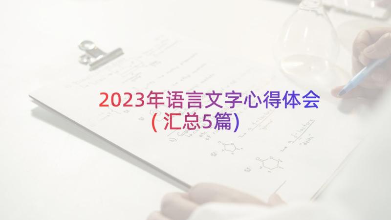 2023年语言文字心得体会(汇总5篇)
