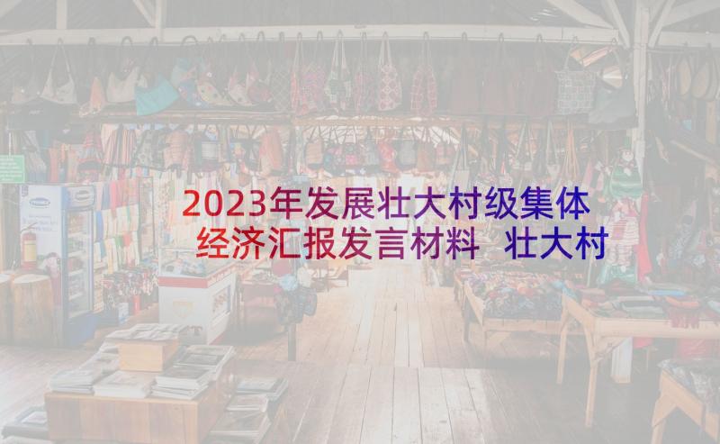 2023年发展壮大村级集体经济汇报发言材料 壮大村集体经济汇报(精选5篇)