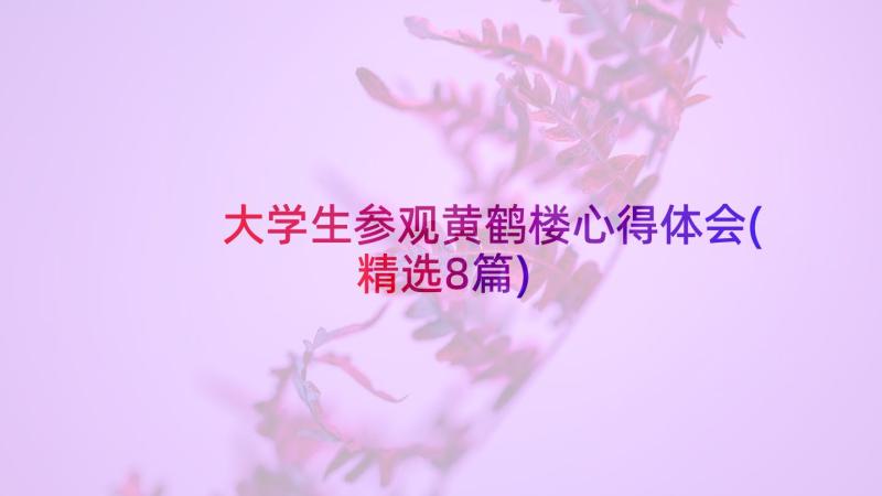 大学生参观黄鹤楼心得体会(精选8篇)