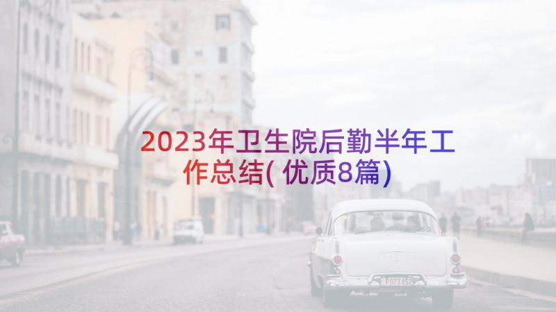 2023年卫生院后勤半年工作总结(优质8篇)