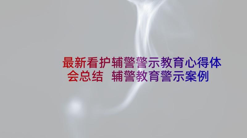 最新看护辅警警示教育心得体会总结 辅警教育警示案例心得体会(通用7篇)