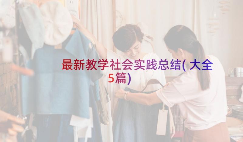 最新教学社会实践总结(大全5篇)