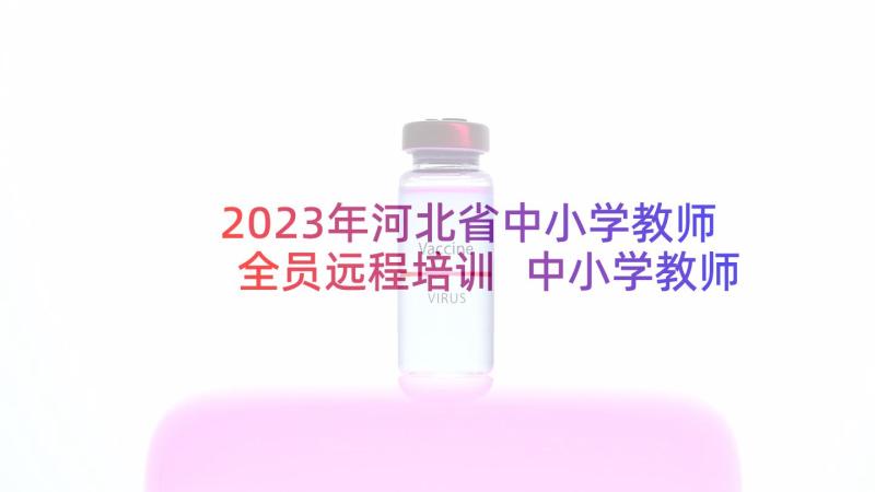 2023年河北省中小学教师全员远程培训 中小学教师全员远程培训心得体会(优质5篇)