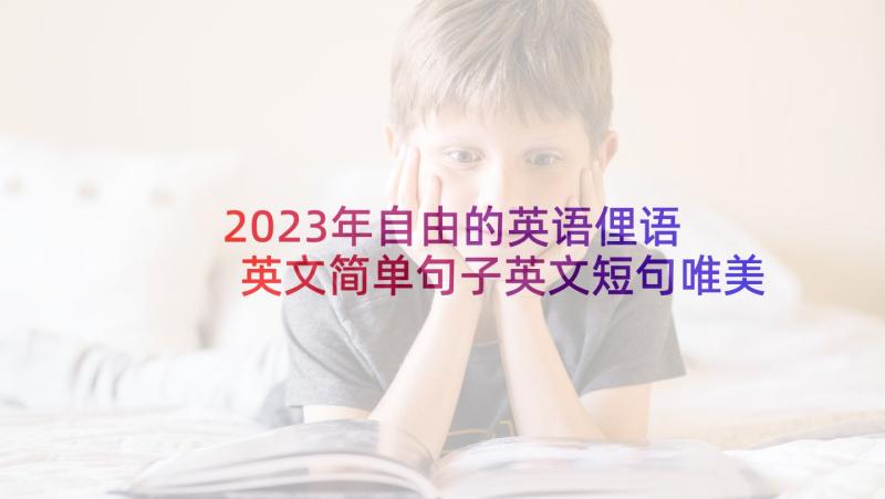 2023年自由的英语俚语 英文简单句子英文短句唯美个单词(通用5篇)