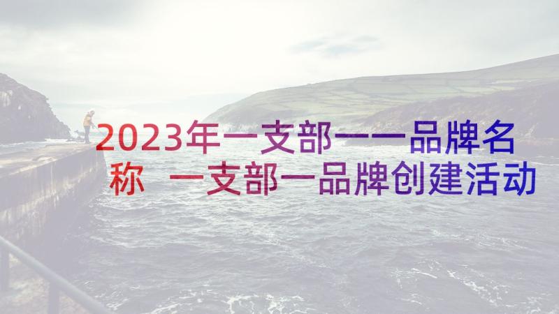 2023年一支部一一品牌名称 一支部一品牌创建活动实施方案(优秀5篇)