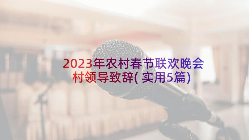 2023年农村春节联欢晚会村领导致辞(实用5篇)