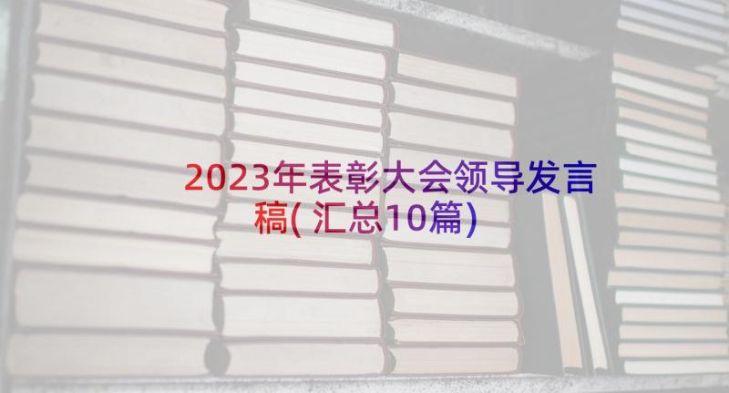 2023年表彰大会领导发言稿(汇总10篇)