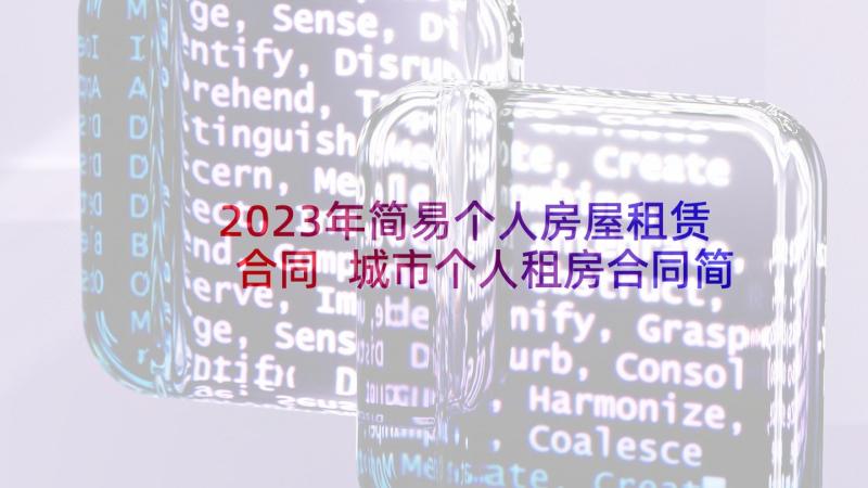 2023年简易个人房屋租赁合同 城市个人租房合同简易版(通用7篇)