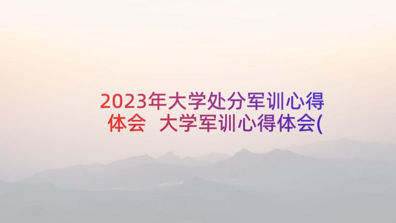 2023年大学处分军训心得体会 大学军训心得体会(汇总7篇)