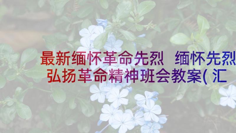 最新缅怀革命先烈 缅怀先烈弘扬革命精神班会教案(汇总5篇)