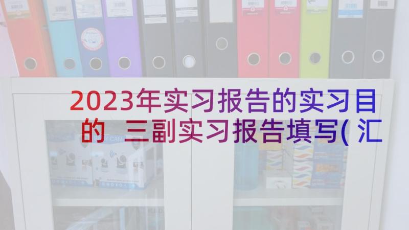 2023年实习报告的实习目的 三副实习报告填写(汇总9篇)