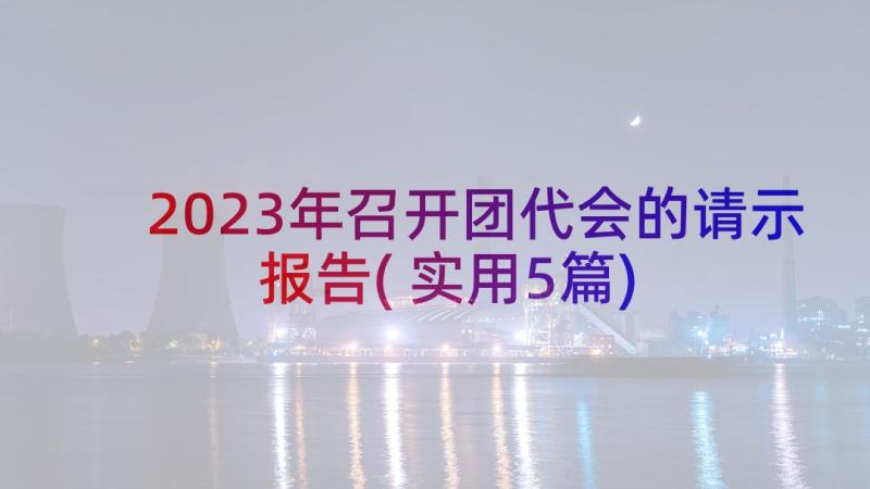 2023年召开团代会的请示报告(实用5篇)