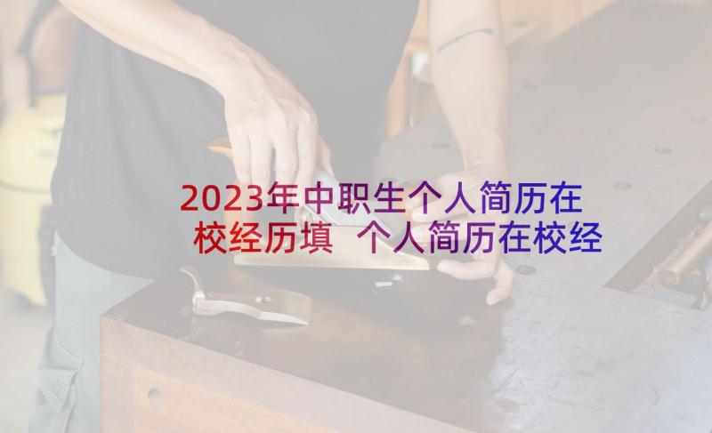 2023年中职生个人简历在校经历填 个人简历在校经历(实用5篇)