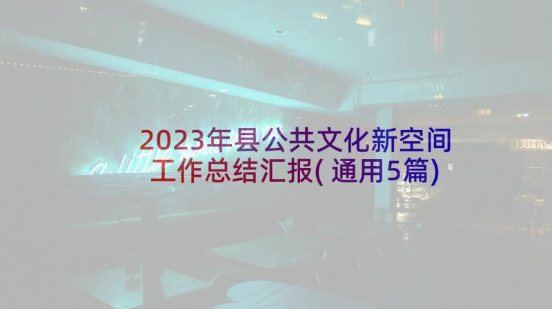 2023年县公共文化新空间工作总结汇报(通用5篇)