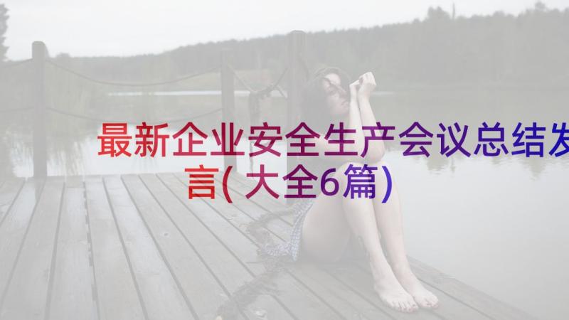 最新企业安全生产会议总结发言(大全6篇)