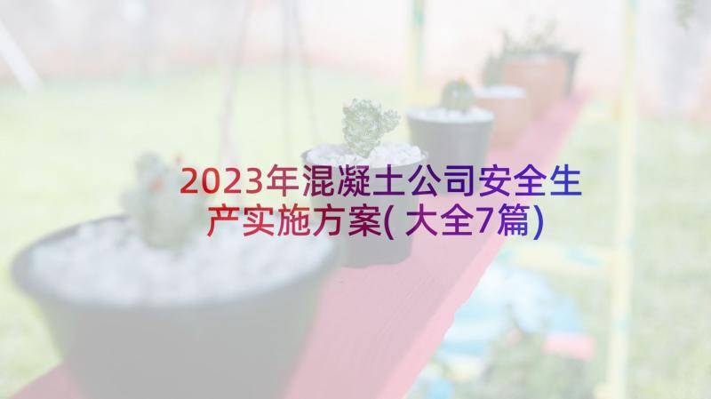 2023年混凝土公司安全生产实施方案(大全7篇)