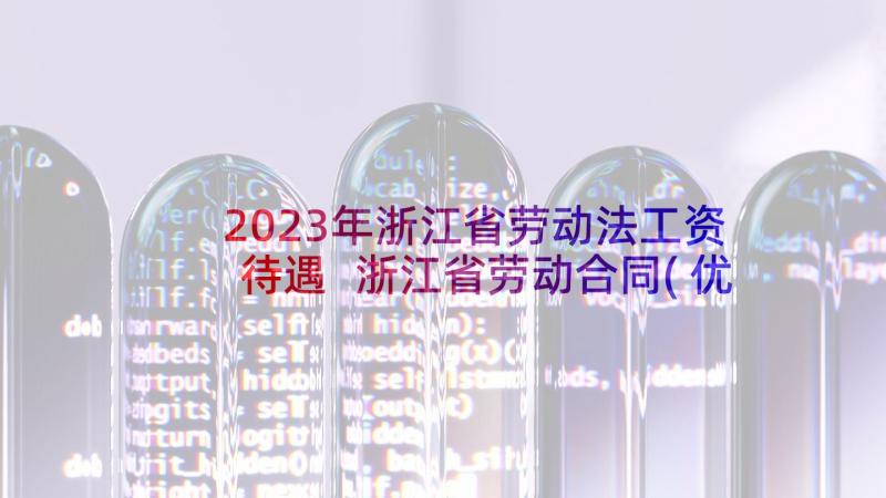 2023年浙江省劳动法工资待遇 浙江省劳动合同(优质6篇)