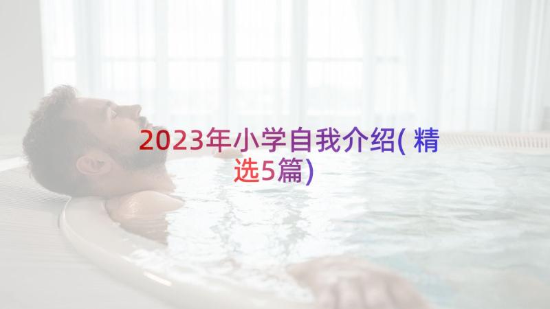 2023年小学自我介绍(精选5篇)