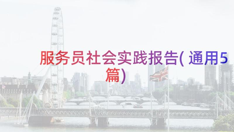 服务员社会实践报告(通用5篇)