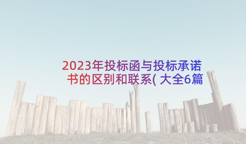 2023年投标函与投标承诺书的区别和联系(大全6篇)