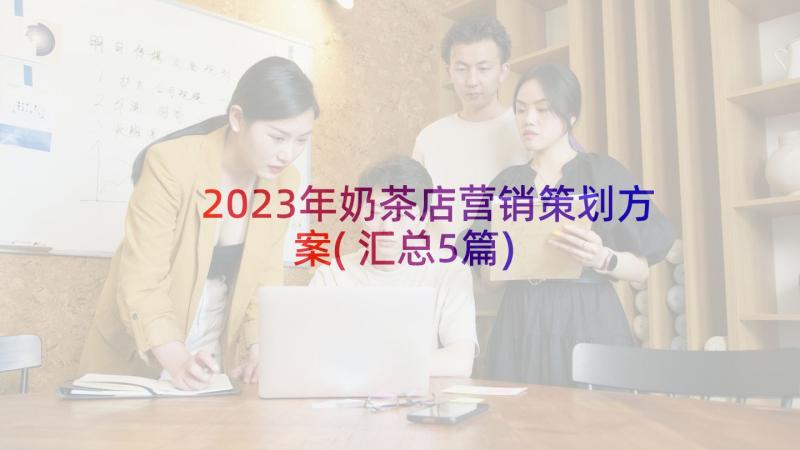 2023年奶茶店营销策划方案(汇总5篇)