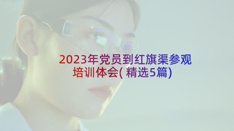 2023年党员到红旗渠参观培训体会(精选5篇)
