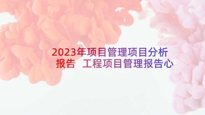 2023年项目管理项目分析报告 工程项目管理报告心得体会(优秀5篇)