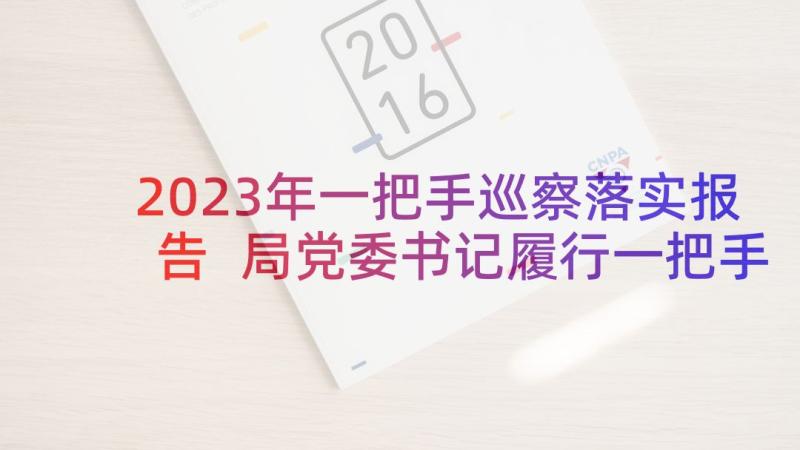 2023年一把手巡察落实报告 局党委书记履行一把手抓基层党建工作报告(优质5篇)