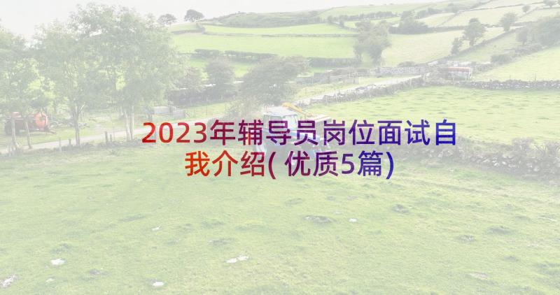 2023年辅导员岗位面试自我介绍(优质5篇)