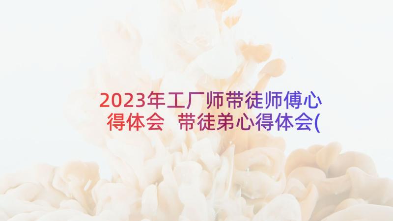 2023年工厂师带徒师傅心得体会 带徒弟心得体会(通用7篇)