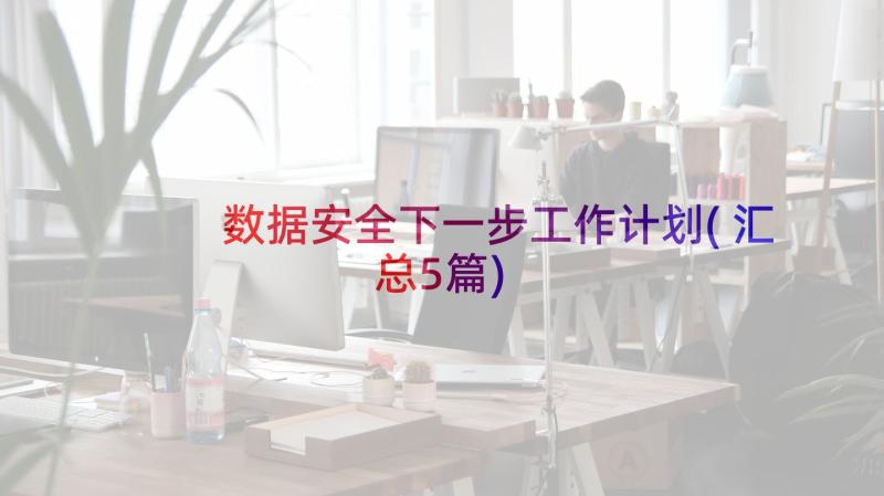 数据安全下一步工作计划(汇总5篇)