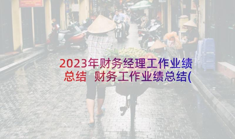 2023年财务经理工作业绩总结 财务工作业绩总结(优秀5篇)